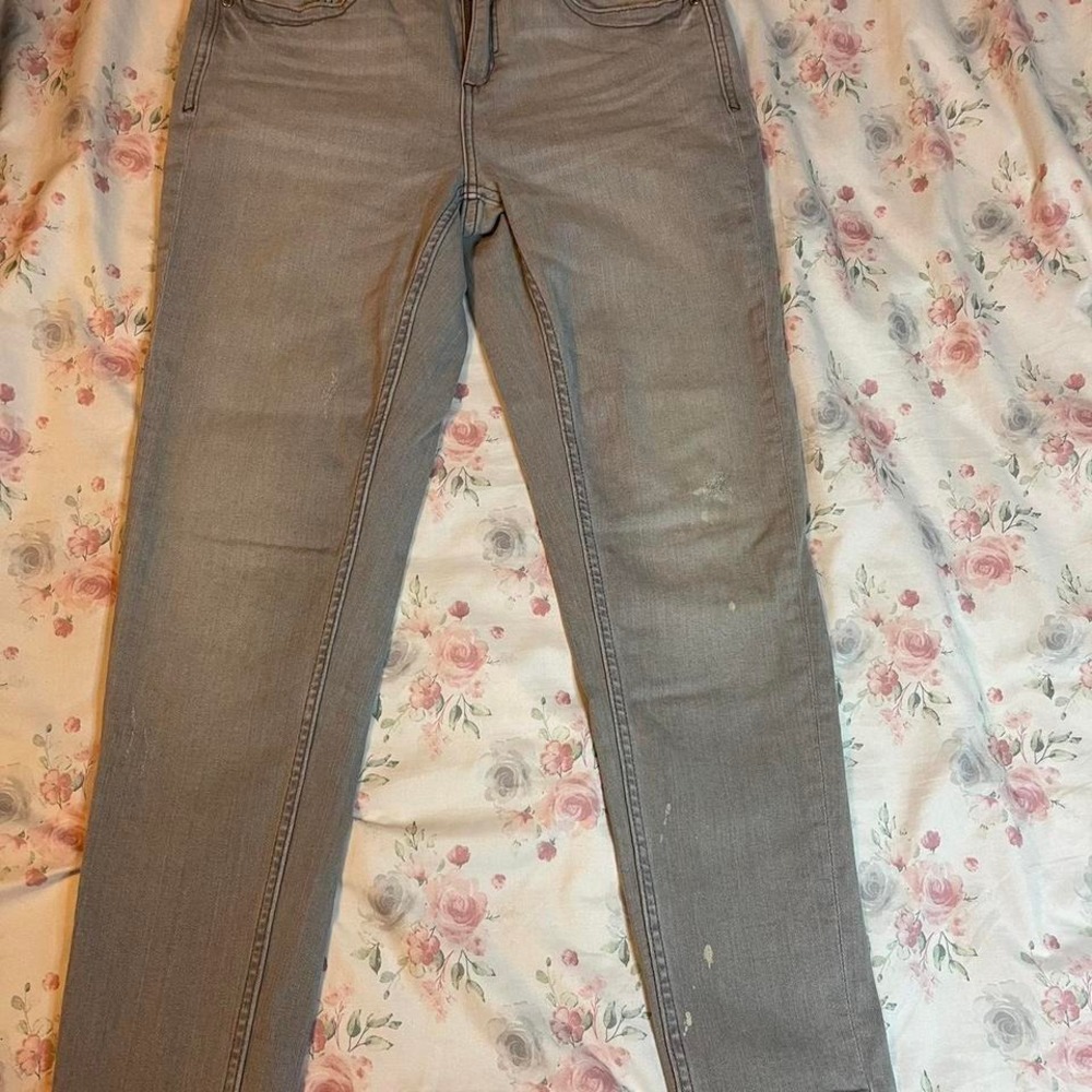 ZARA Women's Jeans Size 8 Gray Skinny Mid Rise Stretch Denim‎
